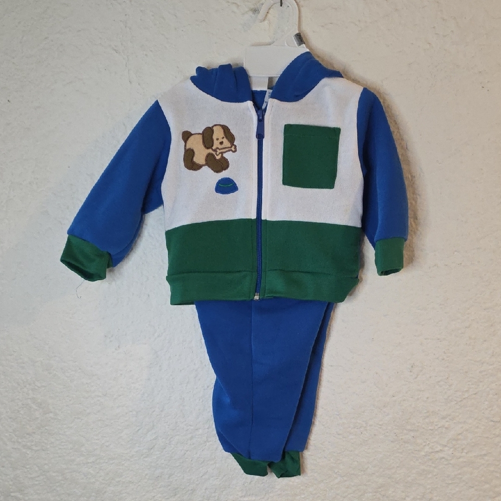 Cute Blue and Green Baby Hoodie Set